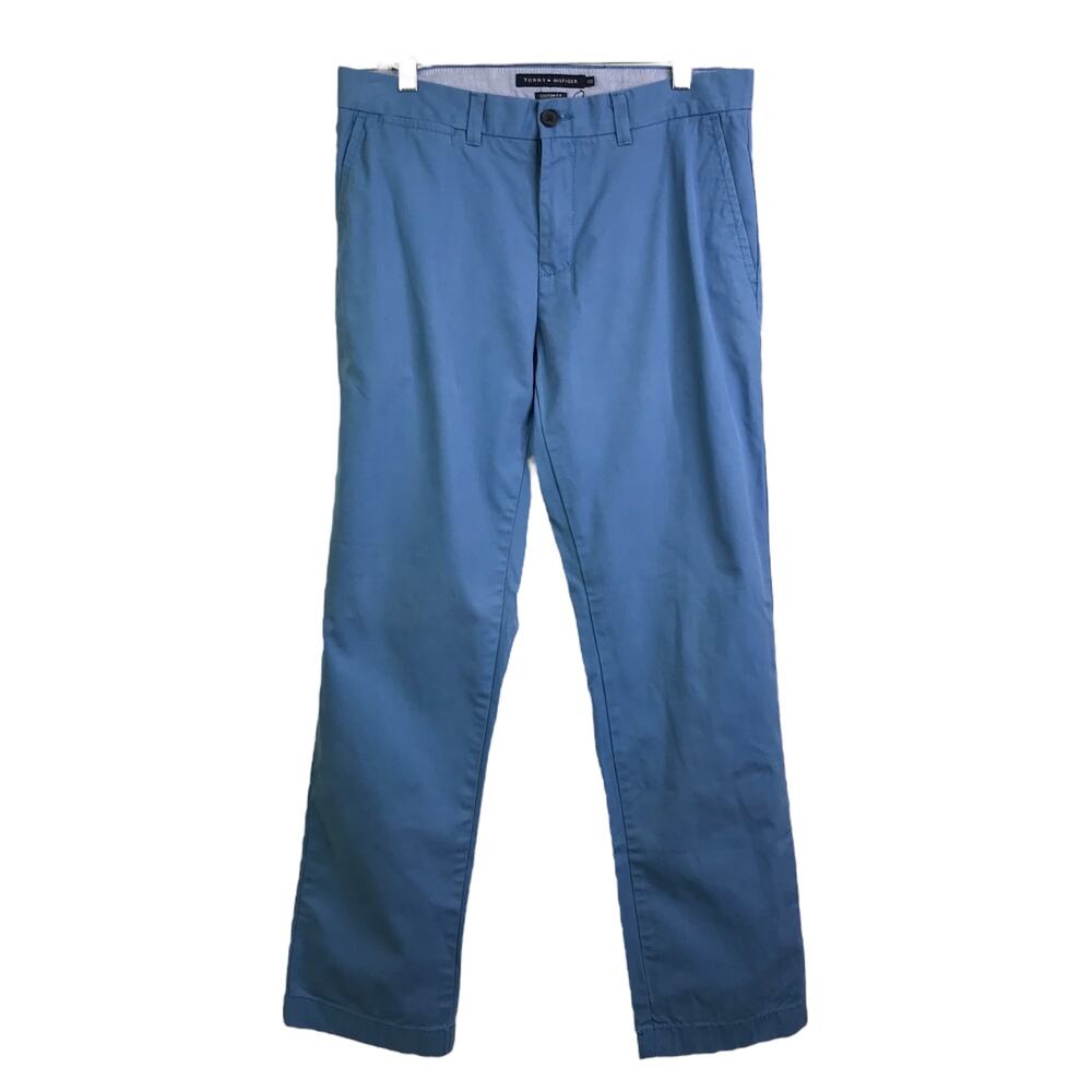 Tommy Hilfiger Chino Pants Mens‎ Size W32 L32 Blue Cotton Custom Fit Mid-Rise